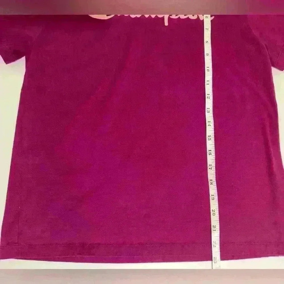 Champion Women’s Size Medium Script Logo Tee, in color Dark Berry Purple - Picture 6 of 11